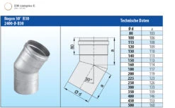 Schornstein Winkel 30° Einwandig - Eka Complex E -Brunner Grillen Geschaft 114 1