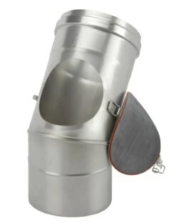 Schornstein Winkel 45° Einwandig Mit Prüföffnung - Eka Complex E -Brunner Grillen Geschaft 116 1