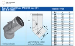 Schornstein Winkel 45° Einwandig Mit Prüföffnung - Eka Complex E -Brunner Grillen Geschaft 116 2