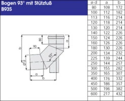 Schornstein Winkel 93° Einwandig Mit Stützfuss - Eka Complex E 7 Schornstein Winkel 93° Einwandig Mit Stützfuss - Eka Complex E -Brunner Grillen Geschaft 119 1