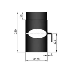Rauchrohr Stahl 250 Mm Schwarz Mit Drosselklappe -Brunner Grillen Geschaft 12 120xrlnyqwmgeq7b
