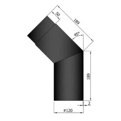Rauchrohrbogen Stahl 45° Schwarz -Brunner Grillen Geschaft 12 240igmarw4oyjkji