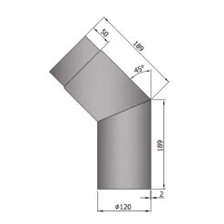Rauchrohrbogen Stahl 45° Hellgrau -Brunner Grillen Geschaft 12 241amvxarnromsdk