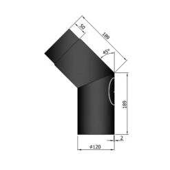 Rauchrohrbogen Stahl 45° Mit Tür Schwarz -Brunner Grillen Geschaft 12 242ysx5ozoudvaqb