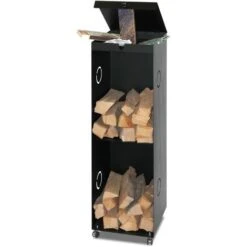 Kaminholzregal Stahl Mit Rollen 39 X 126 X 39 Cm, Schwarz -Brunner Grillen Geschaft 12be97d5a20e8c39fe405c1800d0404f
