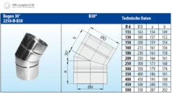 Schornstein Winkel 30° Doppelwandig Verkupfert - Eka Complex D 25 -Brunner Grillen Geschaft 131 1