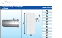 Schornsteinrohr Edelstahl 360 Mm Einwandig Mit Messstutzen - Eka Complex E -Brunner Grillen Geschaft 140 2