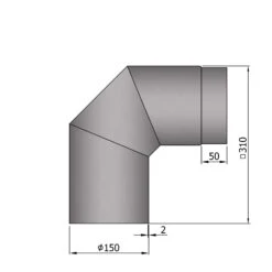 Rauchrohrbogen Stahl 2x 45° Hellgrau -Brunner Grillen Geschaft 15 251x1gr5m3ilusjs