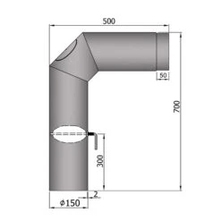 Anschlussrohr Stahl 2x 45° 700 X 500 Mm Hellgrau Mit Tür, Drosselklappe -Brunner Grillen Geschaft 15 341y6bs6ljrb1ytp