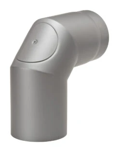 Rauchrohrbogen Stahl 2x 45° Hellgrau Mit Tür