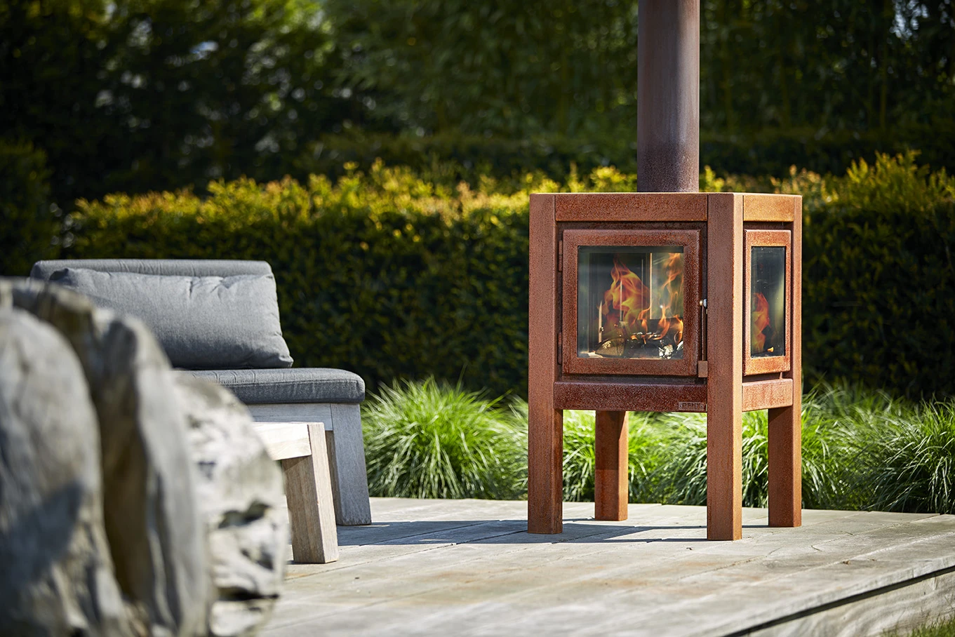 Terrassenkamin Cortenstahl RB73 QUARUBA L 6 Terrassenkamin Cortenstahl RB73 QUARUBA L – Bild 4