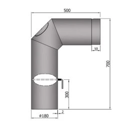 Anschlussrohr Stahl 2x 45° 700 X 500 Mm Hellgrau Mit Tür, Drosselklappe -Brunner Grillen Geschaft 18 341w8tbu6plwdc6o