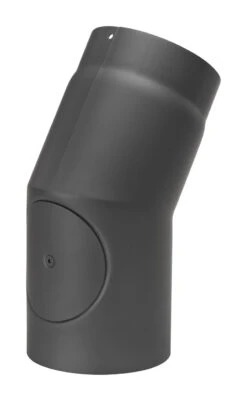 Rauchrohrbogen 22° Ø 150 Mm Schwarz Mit Tür -Brunner Grillen Geschaft 1848 1