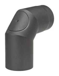 Rauchrohrbogen Stahl 2x 45° Schwarz Mit Tür