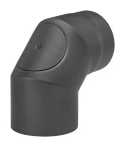 Rauchrohrbogen Stahl 2x 45° Schwarz Mit Tür, Kurz -Brunner Grillen Geschaft 1858 1