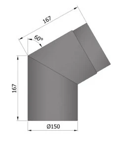 Rauchrohrbogen Stahl 60° Ø 150 Mm Schwarz -Brunner Grillen Geschaft 1860 1