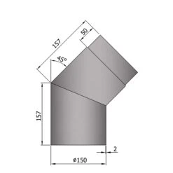 Rauchrohrbogen Stahl 45° Hellgrau -Brunner Grillen Geschaft 18756cabbfbcf4a7d3cd7c00cdedb28e