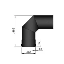 Pellet-Ofenrohrbogen Stahl 90° Schwarz -Brunner Grillen Geschaft 19 250iops2f8ldqxou