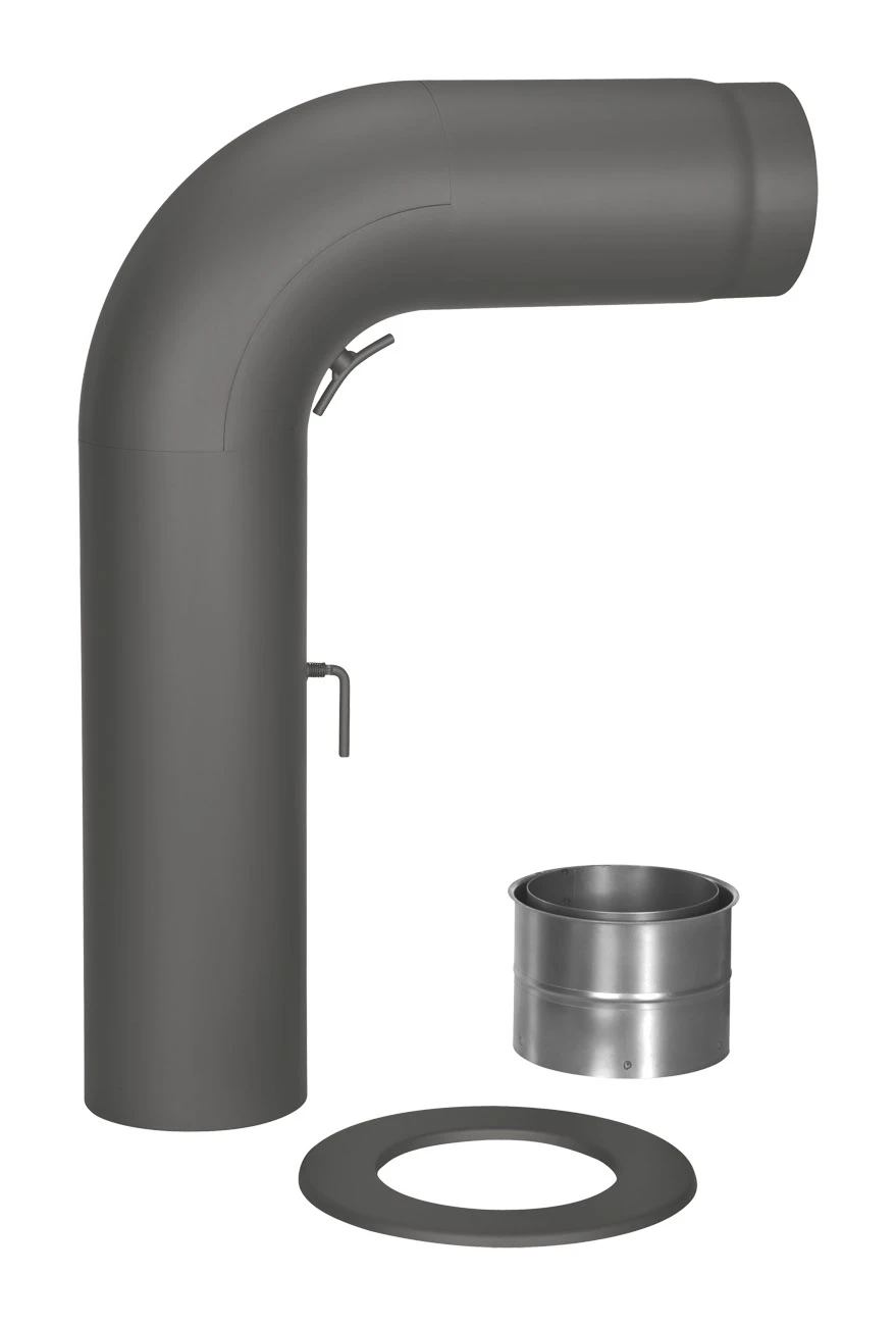 Rauchrohr Set Stahl 90° 700 X 500 Mm Schwarz, Gezogen 4 Rauchrohr Set Stahl 90° 700 X 500 Mm Schwarz, Gezogen – Bild 2
