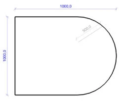 Kamin Bodenplatte, 2 Mm Stahl, Rundbogen 1000 X 1000 Mm, Hellgrau