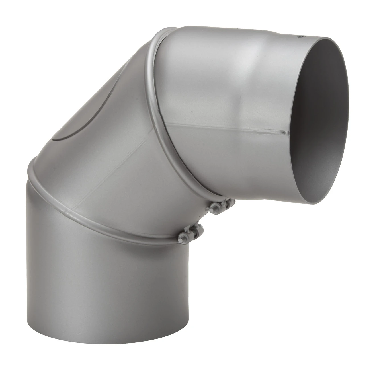 Rauchrohrbogen Stahl Verstellbar 0-90° Hellgrau Mit Putztür 4 Rauchrohrbogen Stahl Verstellbar 0-90° Hellgrau Mit Putztür – Bild 2