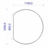 Kamin Bodenplatte, 6 Mm ESG-Klarglas, Kreisabschnitt 1100 X 1250 Mm -Brunner Grillen Geschaft 1979 0