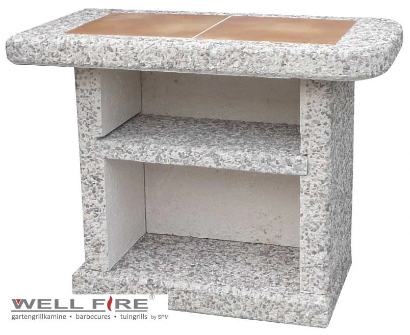 Beistelltisch Für Grillkamin TOSCANA Rot-weiß 4 Beistelltisch Für Grillkamin TOSCANA Rot-weiß – Bild 2