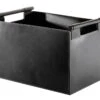 Holzkorb Leder, Rechteckig, 43 X 30 X 29 Cm, Schwarz