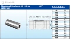 Längenausgleichsrohr 420-620 Mm Doppelwandig - Eka Complex D 25 -Brunner Grillen Geschaft 216 1