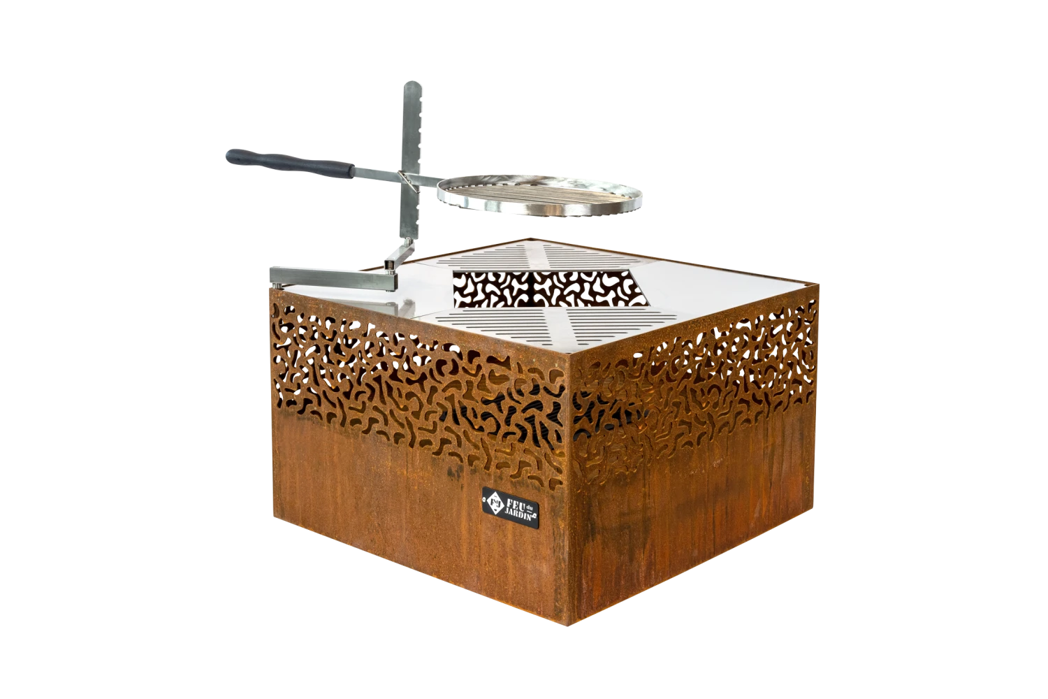 Feuerkorb Mit Grillplatte Feu Du Jardin CUBE 500 Inkl. Grillrost, Rost 5 Feuerkorb Mit Grillplatte Feu Du Jardin CUBE 500 Inkl. Grillrost, Rost – Bild 3