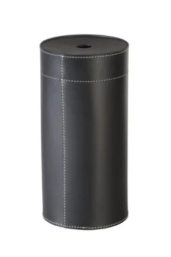 Aufbewahrungsbox Für Kaminanzünder, Echtleder, Schwarz