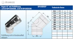 Schornstein Winkel 45° Doppelwandig Mit Prüföffnung Verkupfert - Eka Complex D 25 -Brunner Grillen Geschaft 2334 4