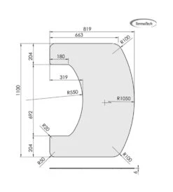 Glas-Vorlegeplatte TermaTech Kaminofen TT22, 6 Mm