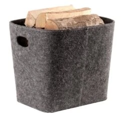 Holzkorb Aus Filz, Grau