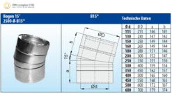 Schornstein Winkel 15° Doppelwandig - Eka Complex D 50 -Brunner Grillen Geschaft 3902 1