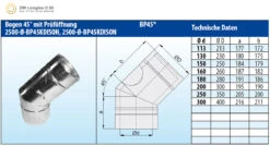 Schornstein Winkel 45° Doppelwandig Mit Prüföffnung - Eka Complex D 50 -Brunner Grillen Geschaft 3907 4