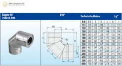 Schornstein Winkel 90° Doppelwandig Verkupfert - Eka Complex D 50 -Brunner Grillen Geschaft 3914 1