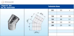 Schornstein Winkel 30° Doppelwandig - Eka Chromos D 25 7 Schornstein Winkel 30° Doppelwandig - Eka Chromos D 25 -Brunner Grillen Geschaft 3921 1