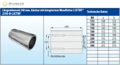 Schornsteinrohr Edelstahl 360 Mm Doppelwandig Kürzbar Wandfutter - Eka Complex D 50 -Brunner Grillen Geschaft 3934 2