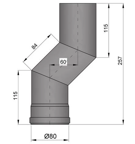 Versatzbogen Pelletrohr Stahl 60 Mm Ø 80 Mm Schwarz 6 Versatzbogen Pelletrohr Stahl 60 Mm Ø 80 Mm Schwarz – Bild 4