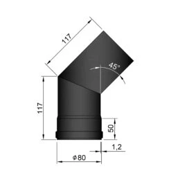 Pellet-Ofenrohrbogen Stahl 45° Schwarz -Brunner Grillen Geschaft 4c0d54ee757316517da74b326980c624