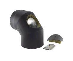 Rauchrohrbogen Stahl 2x 45° Doppelwandig Ø 150 Mm Schwarz Mit Prüföffnung -Brunner Grillen Geschaft 5636 3