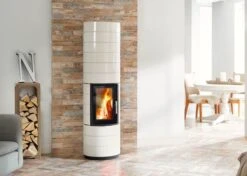 Kaminofen Leda COLONA Lite Weiß Emailliert, 6 KW -Brunner Grillen Geschaft 6655 23c445