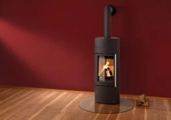 Kaminofen Wasserführend Leda DELTA W Schwarz, 8 KW -Brunner Grillen Geschaft 6659 166380