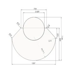 Vorlegeplatte Universal 2 Aussparung Ø 610 Mm, 6 Mm ESG-Klarglas