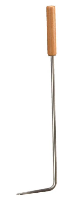 Kaminschürhaken Edelstahl Mit Buchengriff Lienbacher, Matt Gebürstet