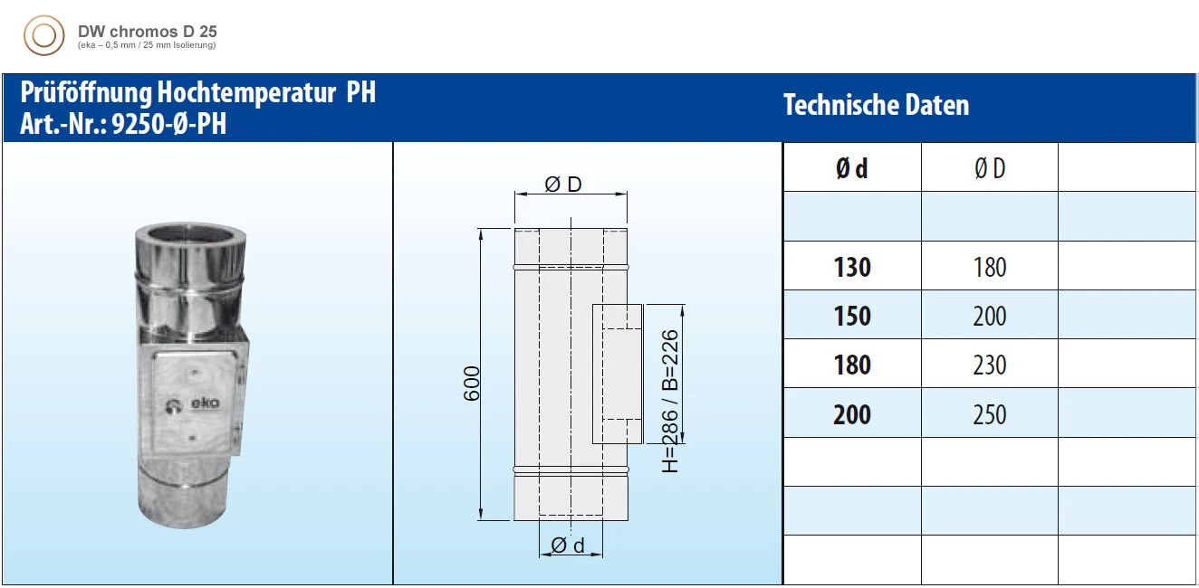 Edelstahlschornstein 7,0 M Doppelwandig - Eka Chromos D 25 20 Edelstahlschornstein 7,0 M Doppelwandig - Eka Chromos D 25 – Bild 18