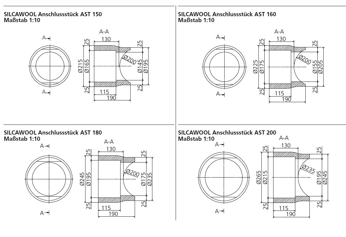Schornsteinanschlussstück Silcawool AST 5 Schornsteinanschlussstück Silcawool AST – Bild 3