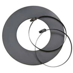 Rosette Mit Zwei Schellen Für Aluflexrohr, Grau