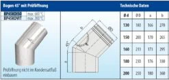 Schornstein Winkel 45° Mit Prüföffnung Doppelwandig - Eka Cosmos D 25 -Brunner Grillen Geschaft 9233e61ce5b6b289970e3dc243f0a6c3